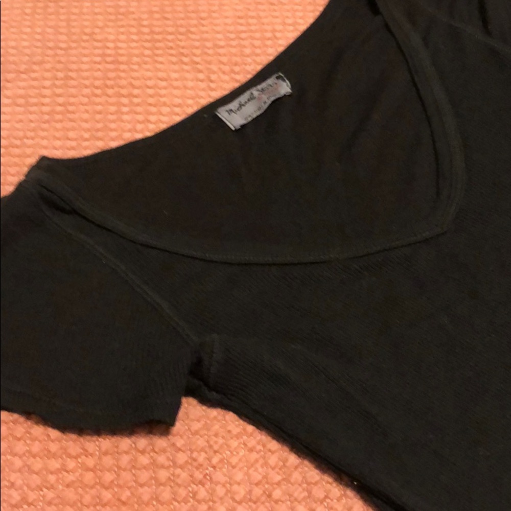Sheer Fitted V-Neck Tee - Picture 6 of 7
